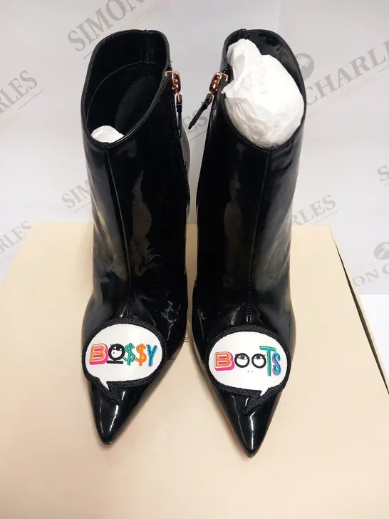 BOXED PAIR OF SOPHIA WEBSTER BOSSY BOOTS BLACK SIZE 40