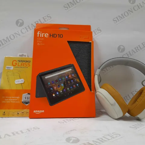 LOT OF APPROX 20 ASSORTED ITEM TO INCLUDE - FIRE HD 10 COVER - TEMPERED GLASS SCREEN - SKULL CANDY HEADSET ECT