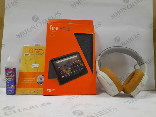 LOT OF APPROX 20 ASSORTED ITEM TO INCLUDE - FIRE HD 10 COVER - TEMPERED GLASS SCREEN - SKULL CANDY HEADSET ECT