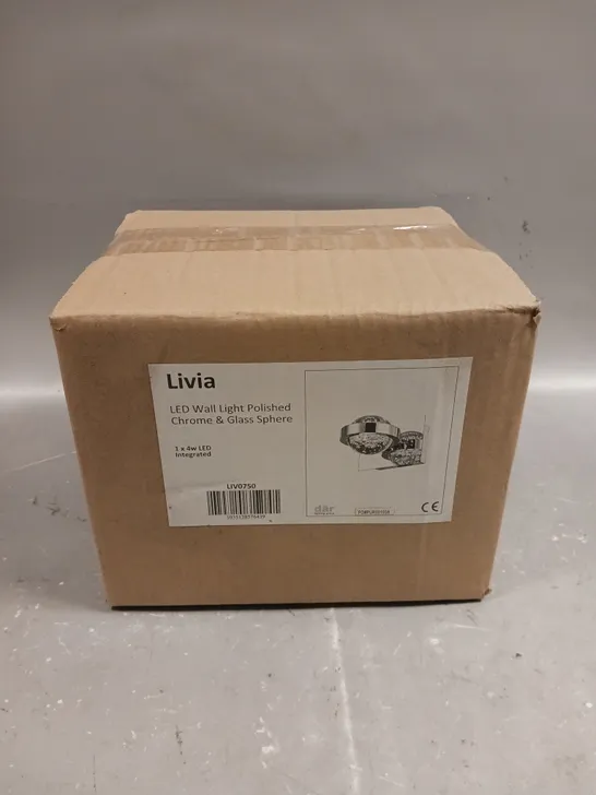 BRAND NEW BOXED DAR LIGHTING LIVIA WALL LIGHT POLISHED CHROME LED