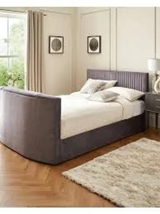 BOXED PRENT DOUBLE TV BED IN GREY (4 BOXES)