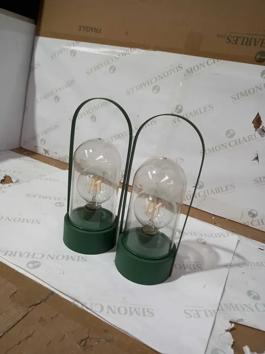 BUNDLEBERRY BY AMANDA HOLDEN SET OF 2 INDOOR OUTDOOR LANTERNS - GREEN 