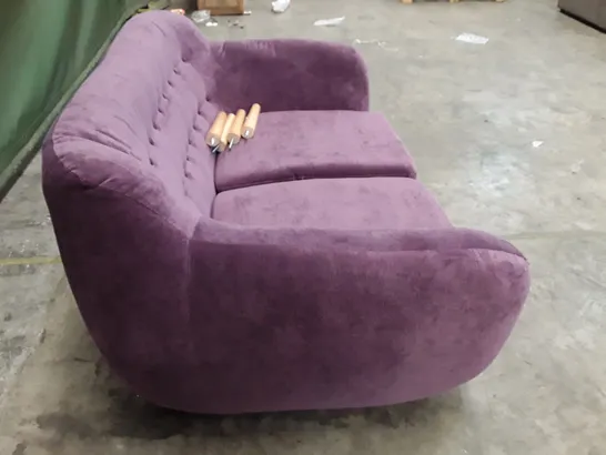 QUALITY DESIGNER MILLICENT 2 SEATER MADE TO ORDER 2 SEATER SOFA - PURPLE FABRIC