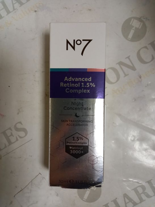 BOXED - NO 7 - ADVANCED RETINOL 1.5% COMPLEX & MATRIXYL 3000+ - NIGHT CONCENTRATE - 30 ML