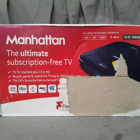 BOXED MANHATTAN T3-R 500GB FREEVIEW PLAY 4K SMART RECORDER