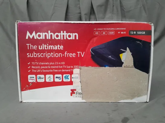 BOXED MANHATTAN T3-R 500GB FREEVIEW PLAY 4K SMART RECORDER