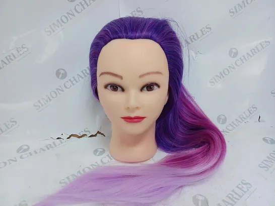 PLASTIC HEAD SYNTHETIC PURPLE OMBRE HAIR MODEL HEAD	