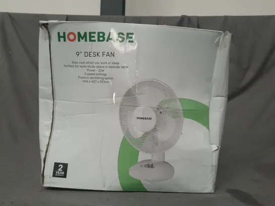 BOXED HOMEBASE 9" DESK FAN IN WHITE