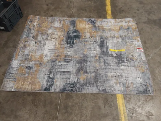 ABDOULAYE MACHINE WOVEN GREY/YELLOW RUG // 120 X 170CM