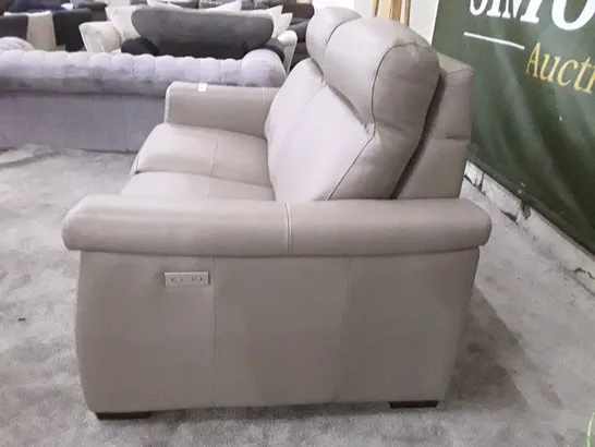 QUALITY ITALIAN DESIGNER ADRIANO ELECTRIC RECLINER LOVESEAT - TAUPE LEATHER