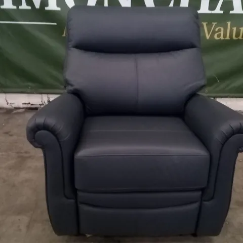 QUALITY BRITISH DESIGNER G PLAN AVON 19 DUAL ELEVATE ARMCHAIR CAMBRIDGE NAVY LEATHER 