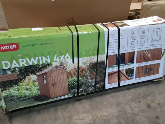 BOXED KETER DARWIN4X6 EMOTECH+ GARDEN SHED