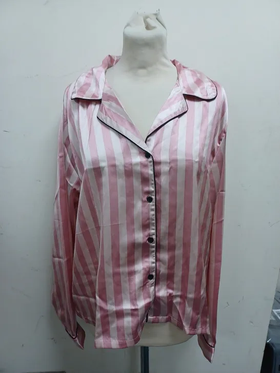 BOOHOO STRIPED PJ TOP - SIZE 18