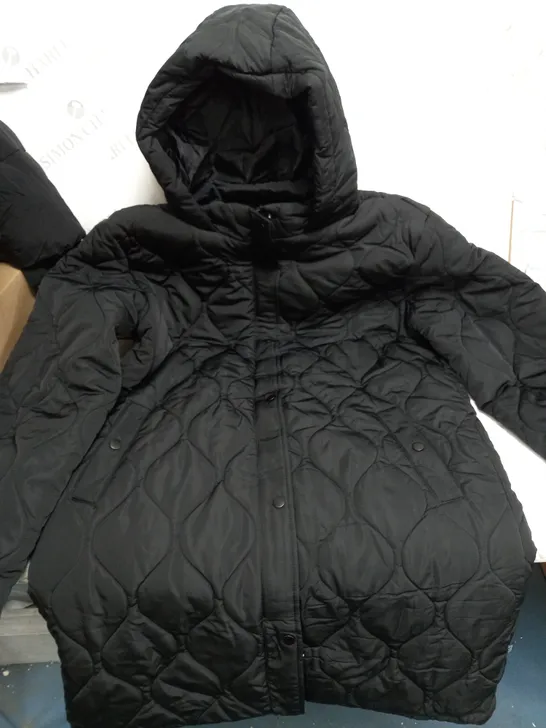 COTTON ON BLACK WATER PROOF LONG COAT SIZE M/L