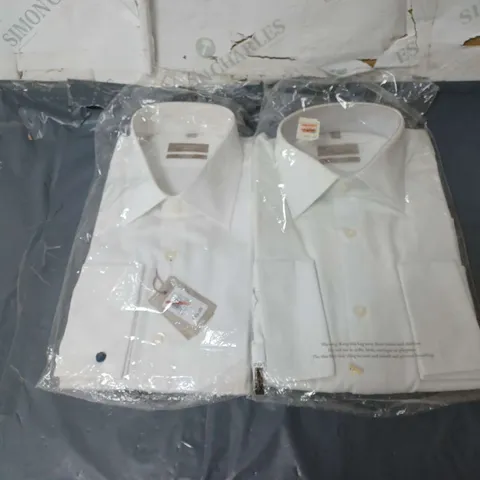 RICHARD JAMES MAYFAIR PURE COTTON TAILORED WHITE SHIRT X2