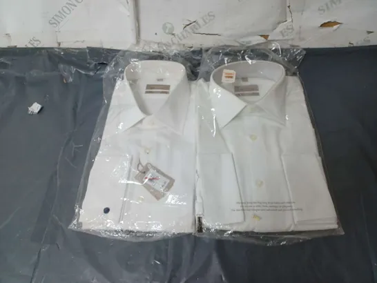 RICHARD JAMES MAYFAIR PURE COTTON TAILORED WHITE SHIRT X2