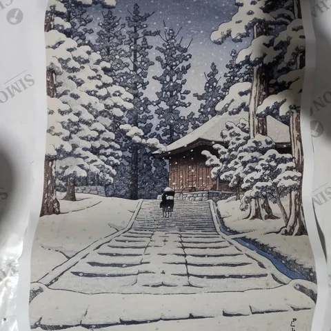 SNOWY JAPANESE LANDSCAPE ART PRINT BY KAWASE HASUI