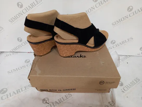 BOXED BROWN & BLACK HEEL CLARKS SHOES