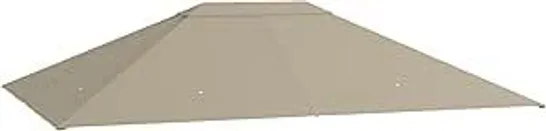 BOXED OUTSUNNY 3 X 4M GAZEBO CANOPY REPLACEMENT COVER, GAZEBO ROOF REPLACEMENT (TOP COVER ONLY), KHAKI