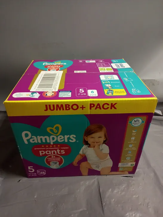 BOXED PAMPERS PREMIUM PROTECTION 48 NAPPY PANTS SIZE 5