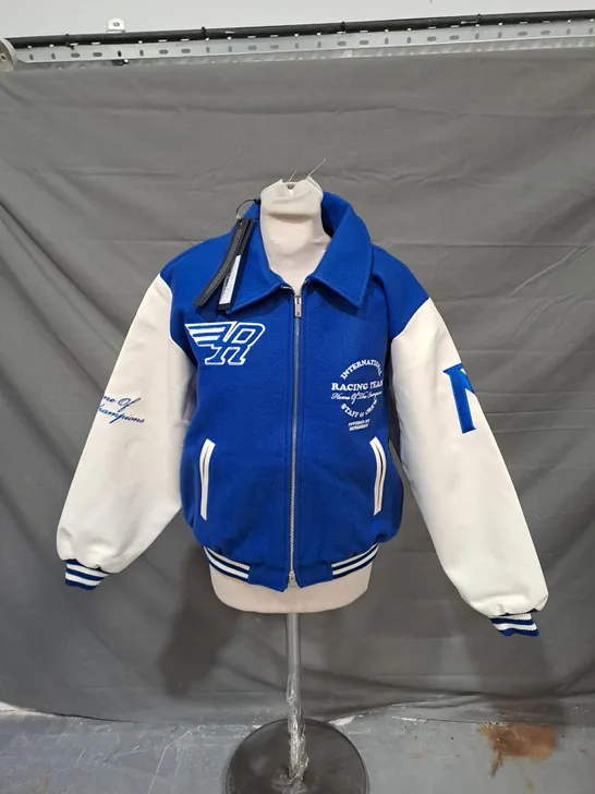 REPRESENT RACING TEAM VARSITY WOOL JACKET IN COBALT S