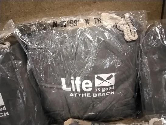 BOX OF APPROXIMATELY 10 LIFE IS GOOD AT THE BEACH SCATTER CUSHIONS