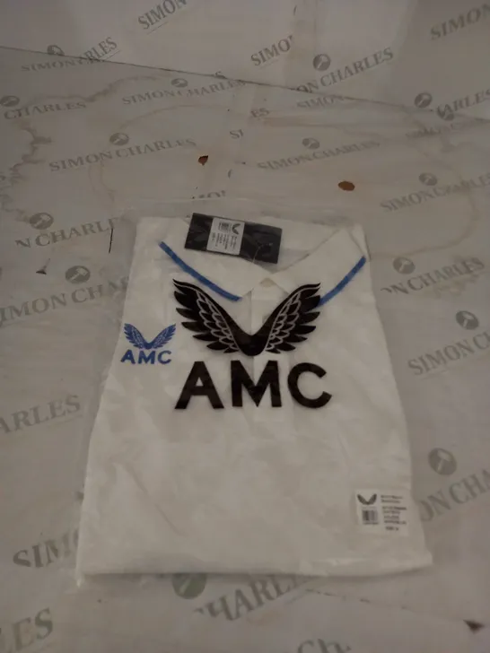 AMC SHORT SLEEVE WHITE POLO SIZE M 