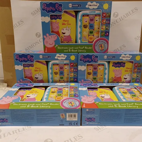 LOT OF APPROXIMATELY 5 PEPPA PIG - ELECTRONIC ME READER JR AND 8 LOOK AND FIND SOUND BOOK LIBRARY