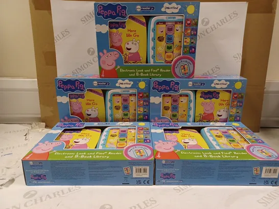 LOT OF APPROXIMATELY 5 PEPPA PIG - ELECTRONIC ME READER JR AND 8 LOOK AND FIND SOUND BOOK LIBRARY