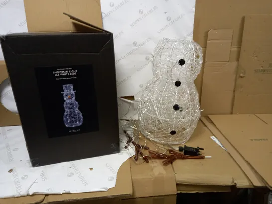 JOHN LEWIS OUTDOOR SNOWMAN LIGHT ICE WHITE LEDS 