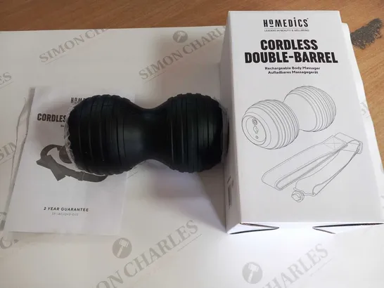 6 BOXED HOMEDICS CORDLESS DOUBLE-BARREL RECHARGEABLE BODY MASSAGER