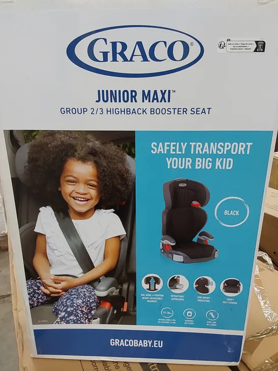 GRACO JUNIOR MAXI HIGH-BACKED BOOSTER SEAT - BLACK