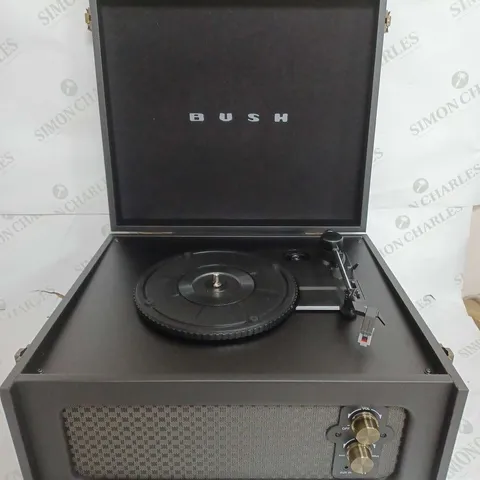 BOXED BUSH CLASSIC WOODEN TURNTABLE WITH LEGS IN BLACK