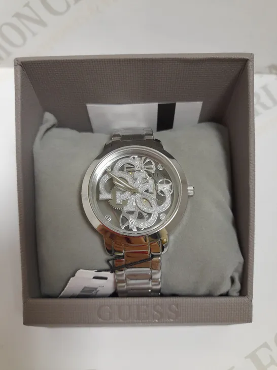 GUESS QUATTRO CLEAR STAINLESS STEEL LADIES WATCH  RRP £139