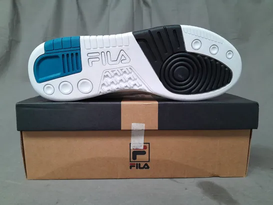 BOXED PAIR OF FILA SHOES IN WHITE UK SIZE 11