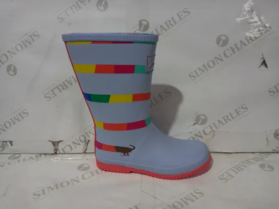 BOXED PAIR OF JOULES WELLINGTON BOOTS IN MULTICOLOUR UK SIZE 2