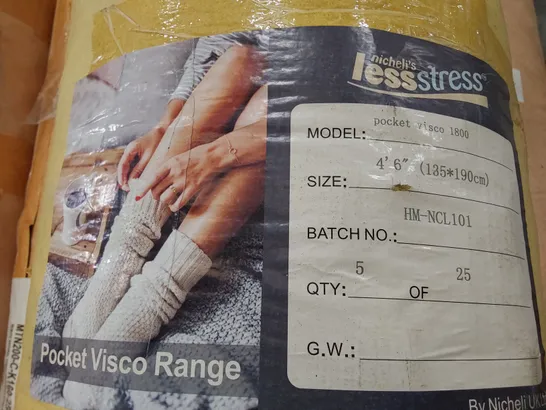 QUALITY BAGGED & ROLLED NICHELIS POCKET VISCO 4' 6" DOUBLE MATTRESS 