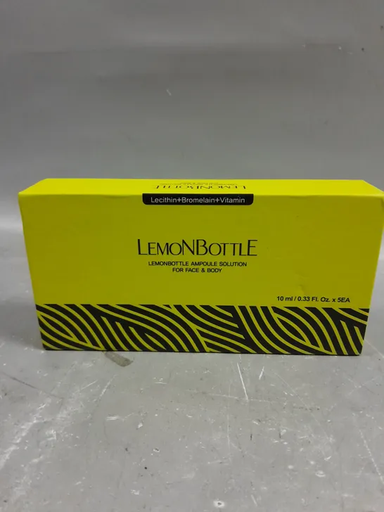 BOXED SEALED LEMON BOTTLE AMPOULE SOLUTION FOR FACE & BODY 