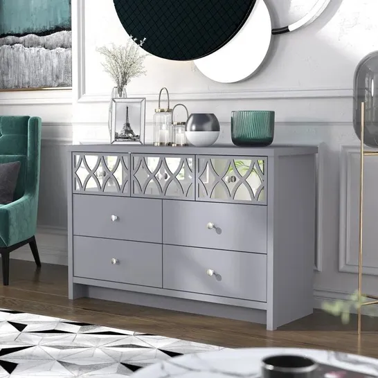 BOXED IRIS 7 DRAWER CHEST OF DRAWERS - GREY (1 BOX)