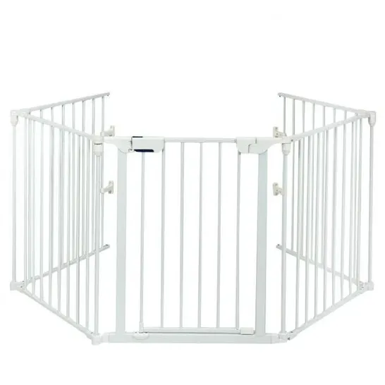 BOXED 5 PANEL BABY SAFETY PLAYPEN FIREPLACE BARRIER GATE ROOM DIVIDER - WHITE (1 BOX)