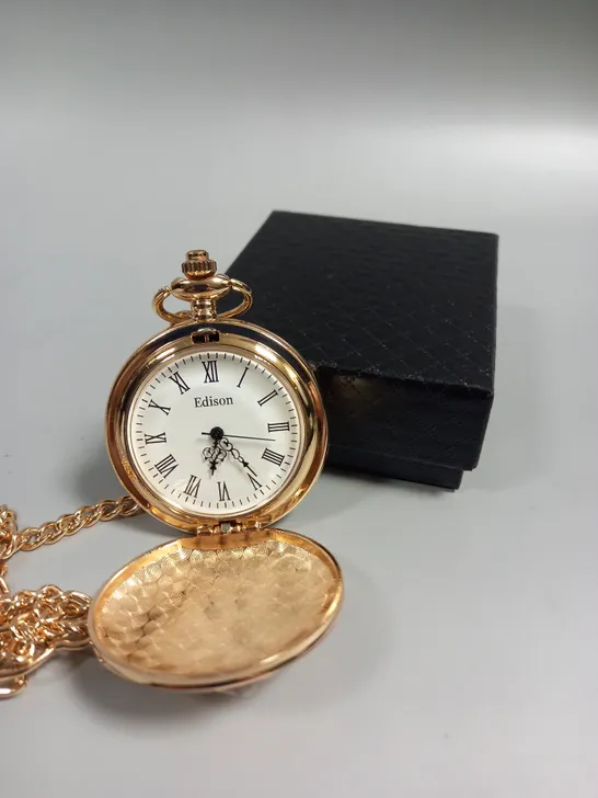 MENS EDISON POCKET WATCH WITH CHAIN 