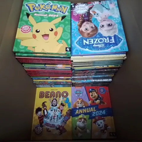 LARGE QUANTITY OF ASSORTED 2024 ANNUALS TO INCLUDE POKEMON,FROZEN, BEANO AND PAW PATROL