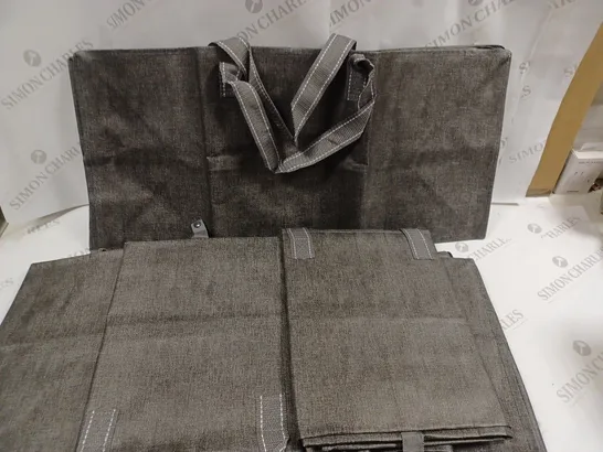 LOT OF 8 GREY STORAGE BAGS