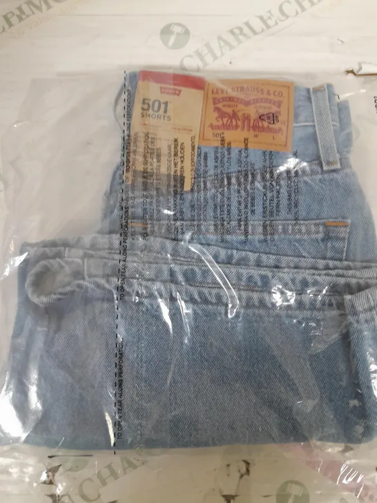 LEVIS BLUE DENIM 501 SHORTS - SIZE 25