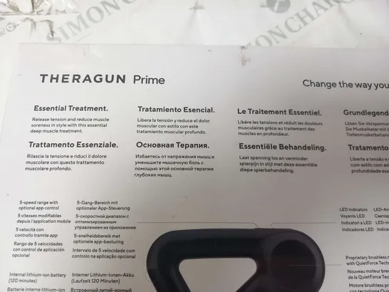 BRAND NEW BOXED AND SEALED THERABODY THERAGUN PRIME SMART PERCUSSIVE THERAPY DEVICE