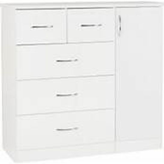 BOXED NEVADA 5 DRAWER LOW WARDROBE (2 BOXES)