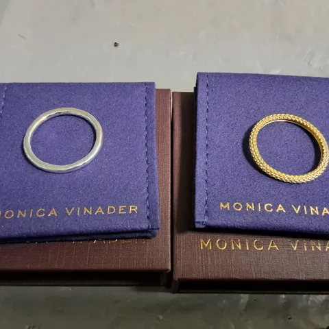 LOT OF 2 MONICA VINADER RINGS IN GIFT BOX