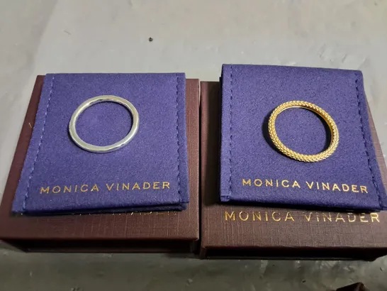 LOT OF 2 MONICA VINADER RINGS IN GIFT BOX