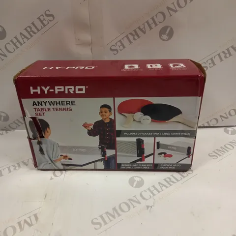 BOXED HY-PRO ANYWHERE TABLE TENNIS SET 