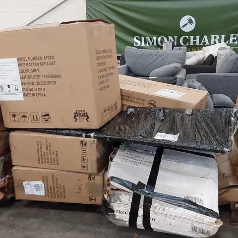 PALLET OF ASSORTED GARDEN FURNITURE PARTS